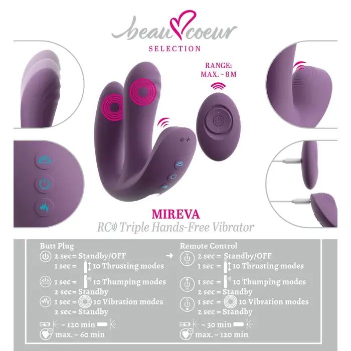 Vibrators beau cœur Mireva RC Triple Photo 17
