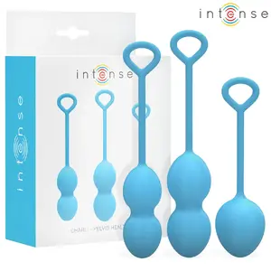 Maksts muskulatūras trenažieris INTENSE Charli Ocean Blue — Kegel bumbiņu komplekts, ķermenim droši materiāli