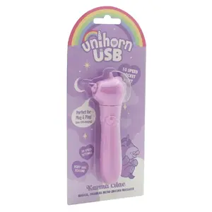 Mini vibrators Unihorn Karma Lilac, silikons, uzlādējams ar USB, 14,3 cm, 10 vibrācijas režīmi