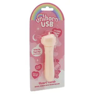 Vibrators Unihorn Mini USB Heart Throb, silikona, uzlādējams, 10 režīmi, 14.3 cm