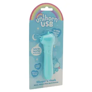 Mini vibrator Unihorn USB Mount'n Peak — silikona, uzlādējams, 10 vibrācijas režīmi, garums 14,3 cm