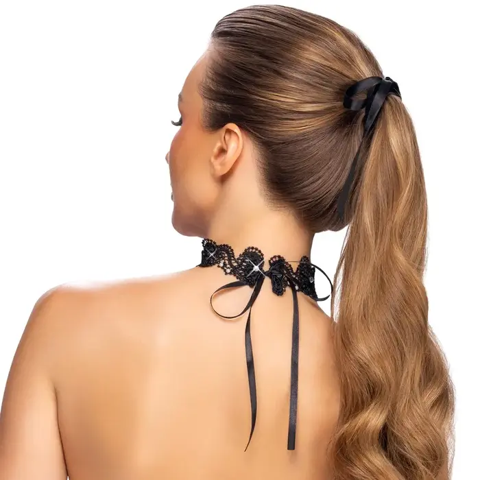 Cottelli Collection choker necklace — black, 3 cm, adjustable Photo 3