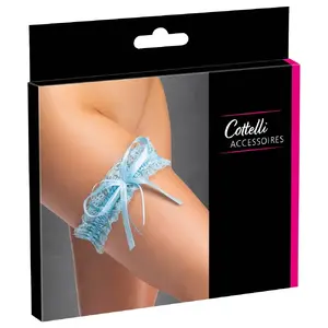 Подвязка Cottelli Collection 24613741101 — синяя, кружево 5,5 см с эластичной лентой, регулируемая посадка