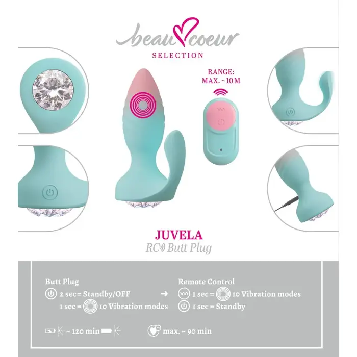Anālā cepure beau coeur Juvela RC — silikons, uzlādējama Photo 15