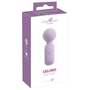 Персональный массажер-ванд beau cœur Celoro Mini Wand — компактный перезаряжаемый силиконовый массажер, длина 11,4 см, насадка Ø 4,2 см, 10 режимов вибрации, водонепроницаемый
