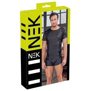 Men's shirt NEK model 21620161721 size L — short-sleeve classic fit, 90% polyester/10% spandex, net inserts