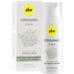 Intīmās kopšanas krēms Pjur ORGANIC Care 50 ml — atjaunojoša organiskā formula, bez smaržvielām, dermatoloģiski testēts