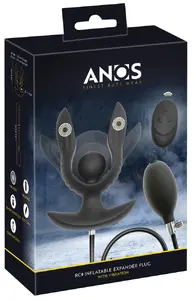 Inflatable sealing plug ANOS model 54051300000 — 2‑armed inflatable anal plug with vibration, silicone, USB rechargeable, Ø up to 6.6 cm