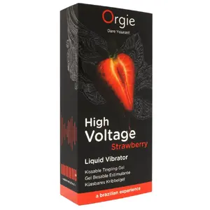 Stimulation gel Orgie High Voltage Strawberry — kissable strawberry-flavored arousal gel, 15 ml