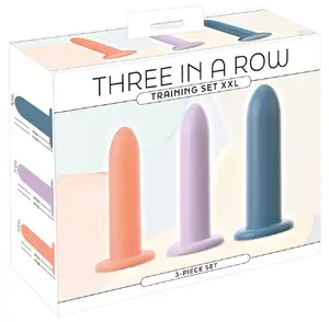 Набор дилдо You2Toys Training Set Three In A Row — 3 силиконовых дилдо, длины 18/19.2/20 см, Ø 4.3/4.9/5.7 см, присоски, PU-покрытие