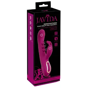 Trusīša vibrators Javida Javida 2F ar šļakstīšanās funkciju, 3 motori, IPX6, 22,5 cm garums, silikons