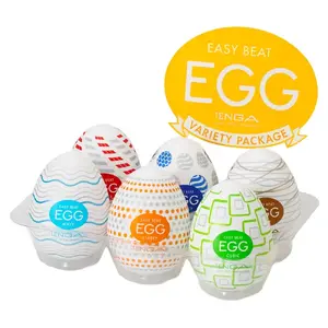 Masturbatora komplekts Tenga Egg Variety x6 — seši vienreizlietojami mīksti elastomēra iesaiņojumi, viena lietotāja, garums 7 cm, TPE/PP