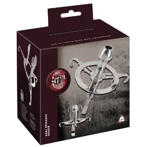 Anālā izplešamais Fetish Collection Anal Deluxe — nerūsējošais tērauds, garums 12,5 cm, ievietojamā 8,3 cm, Ø 4–8,3 cm, gredzens Ø 10 cm