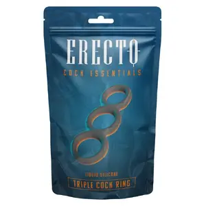 Набор эрекционных колец Erecto Triple Cock Ring — три силиконовые кольца, внутр. Ø 2.6/2.9/3.1 см, внеш. Ø 4/4.2/4.5 см, толщина 1.1 см