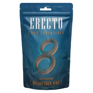 Кольцо для пениса Erecto Double Cock Ring двойное силиконовое для пениса и яичек — внутр. Ø 2.6 см и 3.1 см, внеш. Ø 4 см и 4.6 см, толщина 1.1 см, 19 г