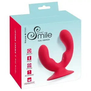 Divu motoru personiskais vibrators Sweet Smile Smile Dual Vibrator — divi neatkarīgi motori, 9 režīmi, USB uzlādējams, silikons, piesūce