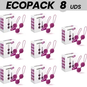 Vingrošanas komplekts iegurņa muskuļiem COVERME ECOPACK — 8 Kegel bumbiņas, lillā