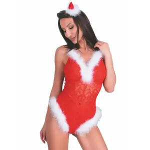 LIVCO lingerie bodysuit Naughty Santa LC 90706 — Christmas-themed, size S/M