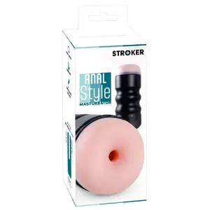 Vīriešu masturbators Stroker Anal Style — viengabala manuāla piedurkne, TPE/ABS, garums 16.8 cm, ievades dziļums 10 cm, ārējais Ø 7 cm