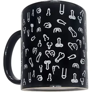 Keramikas joki krūze penis diablopicante 370 ml — melna
