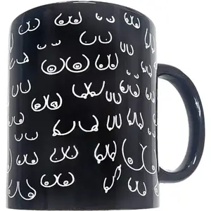 Keramikas krūšu krūze 370 ml — diablopicante, melna, oriģināla forma