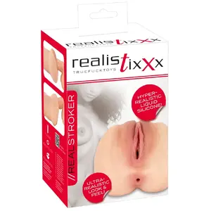 Handheld male masturbator RealistixXx RealStroker Realis — Liquid Silicone, 17.5 cm length, 13.5 cm insertion depth, 1,050 g