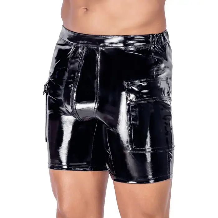 Men's vinyl shorts black level S — size S Photo 3