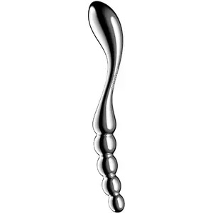 Двусторонний дилдо из нержавеющей стали SATISFYER DILDO STAR FORCE 1 — металлический, двухконечный дизайн