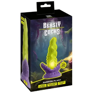 Dildo Beasty Cocks Passion Plant LED by Beasty Cocks — silicone, rechargeable, 22 cm total, 16 cm insertable, Ø max 5.5 cm