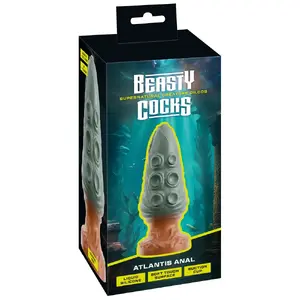 Анальная пробка Beasty Cocks Atlantis Anal — жидкий силикон, общ. длина 21 см, вставная 17 см, Ø 4,6–7,8 см, присоска