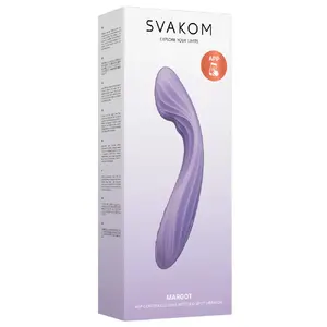 Vibrators Svakom Margot Lilac Swirl — divmotora G-spot un klitora vibrators, 21 cm kopējā garuma, 10,3 cm ievadāmā daļa, Ø 3,6 cm, silikons/ABS, ūdensizturīgs