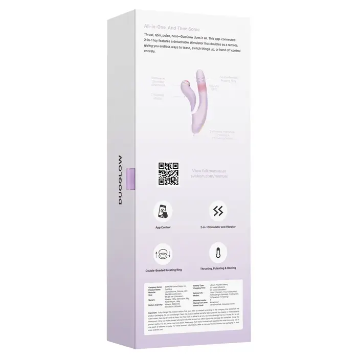 Вибратор Svakom DuoGlow Pastel Lilac Photo 10