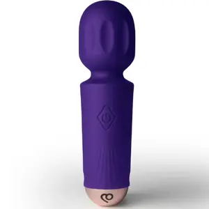 Wand vibrator rocks off Mini Rechargeable Wand 16 functions, Violet Dream — compact external massager