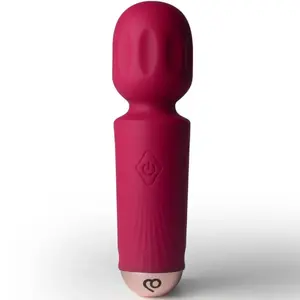 Wand vibrator rocks off Mini Rechargeable Wand 16 functions Azalea Red — compact rechargeable external massager