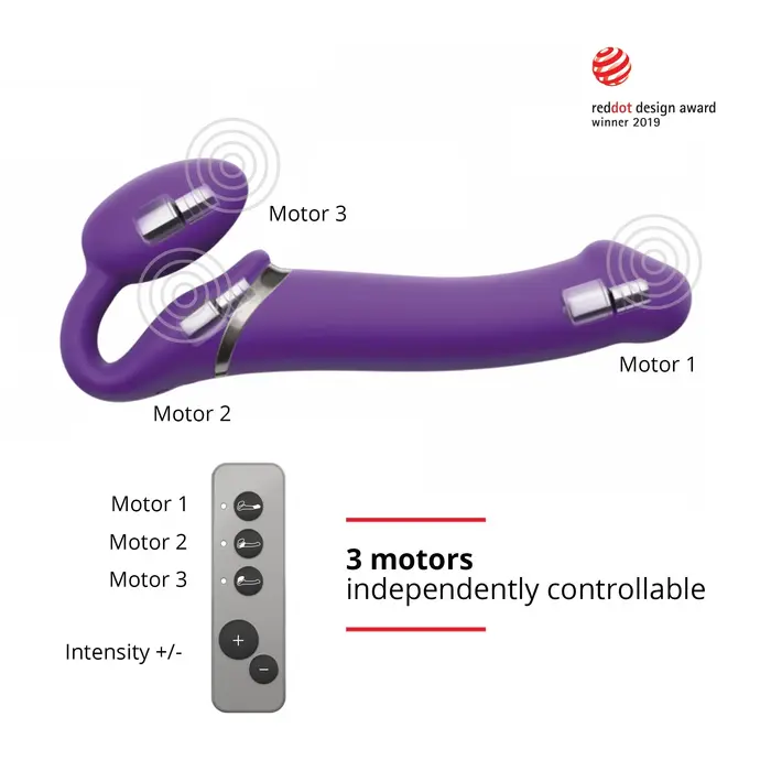 Strap-on-me vibrating strap-on dildo — 3 motors, 156 mm Photo 2