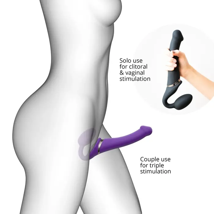 Strap-on-me vibrating strap-on dildo — 3 motors, 156 mm Photo 4