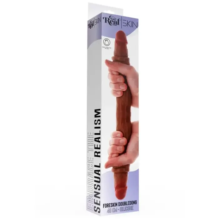Abpusējs silikona dilds GET REAL Caramel 40 cm Photo 4