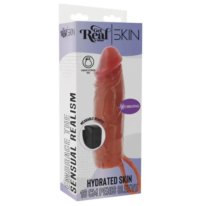 Silikona vibrējošs uzmava GET REAL Hydrated Skin 16 cm Photo 5