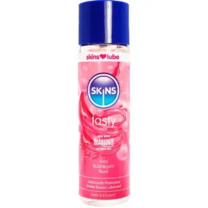 Ūdens bāzes lubrikants SKINS Tasty Bubblegum 130 ml — personīgais lubrikants ar bublīgās gumijas garšu
