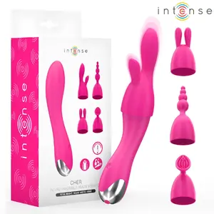 Vibrators INTENSE CHER ar maināmiem uzgaļiem — INTENSE modelis D-244828