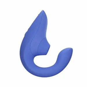Вибратор-«кролик» WOMANIZER Blend — клиторная и G-точечная стимуляция, встроенный аккумулятор 3,7 В 160 мА·ч, 113×51 мм, синий
