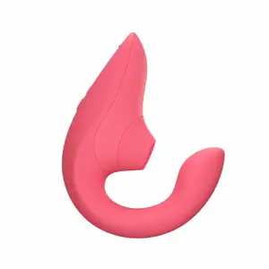 Вибратор-«кролик» WOMANIZER Blend — стимуляция клитора и точки G, встроенный аккумулятор 3,7 В 160 мА·ч, розовый, 113×51 мм