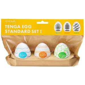 Vienreizlietojami masturbatori Tenga Egg Standard Set 1 — 3 gab., TPE uzgaļi, garums 7 cm, ar lubrikantu