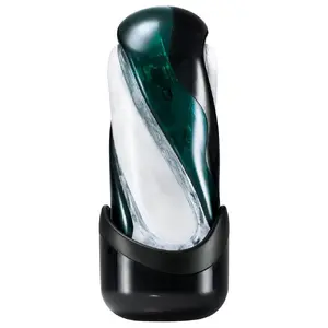 Мастурбатор TENGA Flip 360 Aurora Green — спиральная 360° текстура, боковые пресс‑пады, в комплекте 5 мл лубриканта, 20.3×8.2×8.2 см