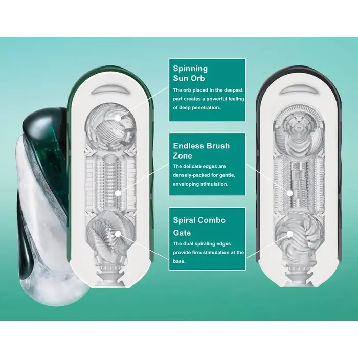 Мастурбатор TENGA Flip 360 Aurora Green Photo 7