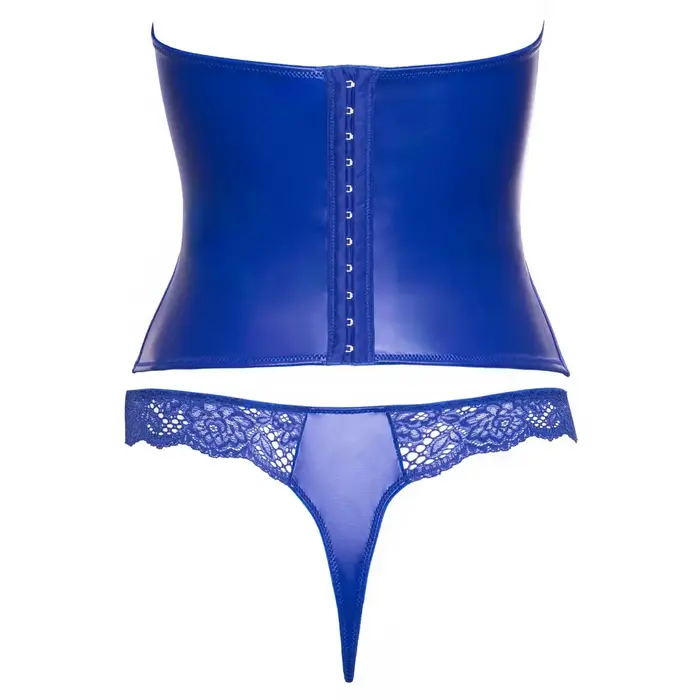Cottelli Collection Corset blue L — strapless corset set Photo 7