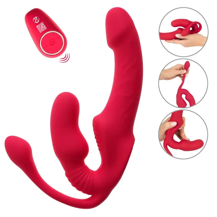 Strapless Strap-On Triple RC silicone vibrator trio Photo 2