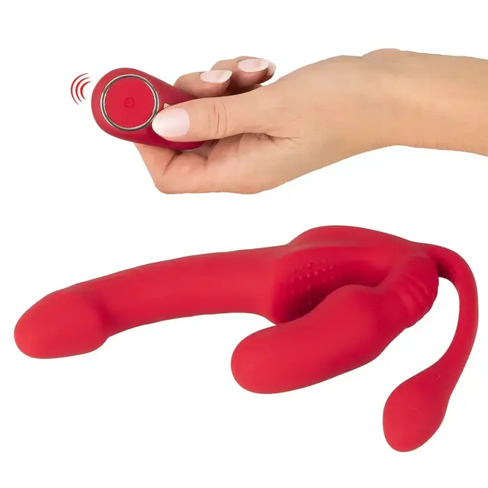 Strapless Strap-On Triple RC silicone vibrator trio Photo 7