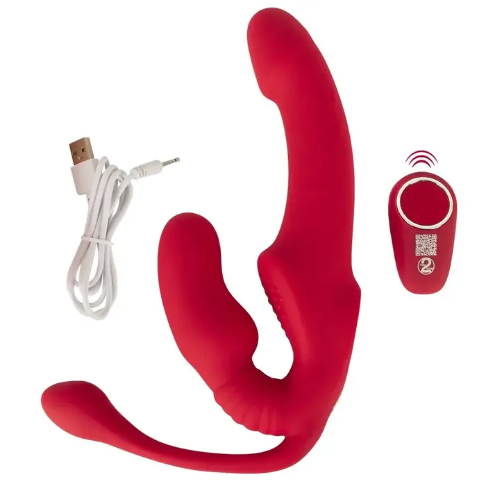 Strapless Strap-On Triple RC silicone vibrator trio Photo 13