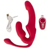 Strapless Strap-On Triple RC silicone vibrator trio Photo 13